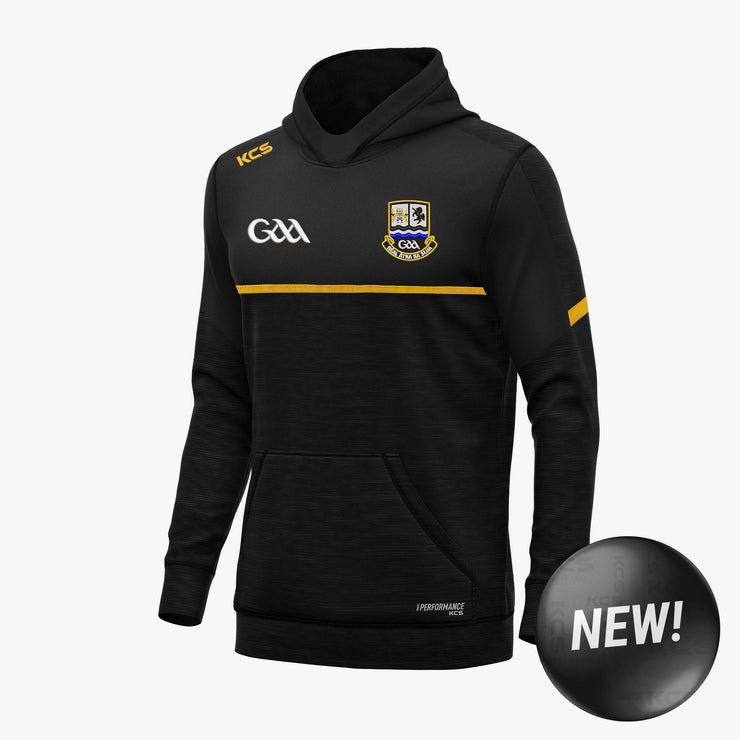 Ballinasloe GAA KCS Astro V2 Hoodie Black-Black Melange-Solid Amber Gold