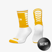 St. Brigids Camogie Club Westmeath KCS 3D Ankle Socks New 3 PACK (WHITE/GOLD)