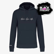 Never Give Up Script Eco Friendly Hoodie - Navy