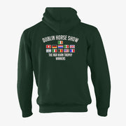 KIDS Dublin Horse Show Classic Hoody with flags embroidery on back - Green