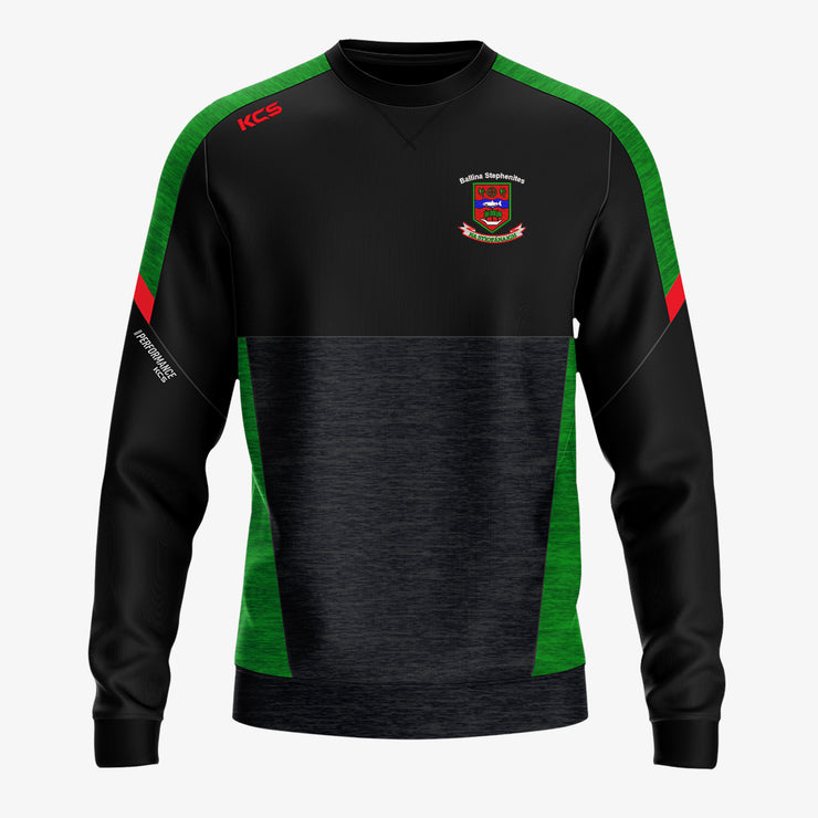 Ballina Stephenites GAA KCS Helios Crew Neck Top Black/Green/Red