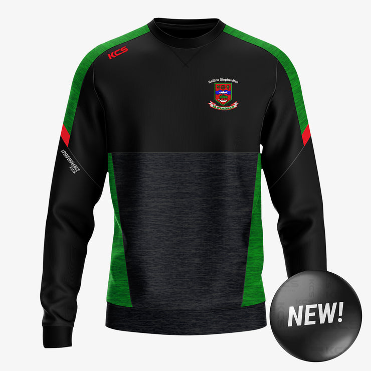 Ballina Stephenites GAA KCS Helios Crew Neck Top Black/Green/Red