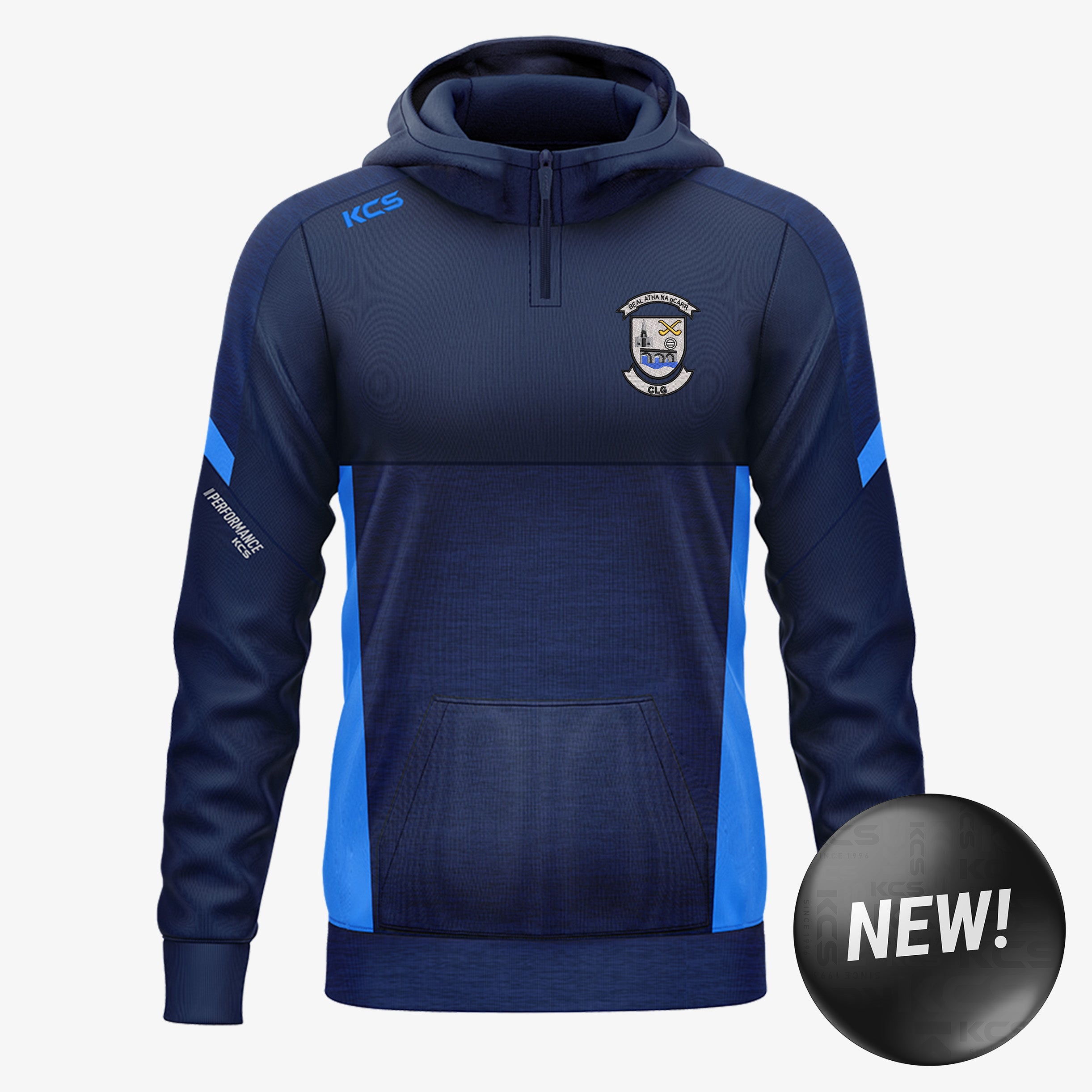 Ballinagar GAA Offaly KCS Helios Half Zip Hoodie Navy/Sky