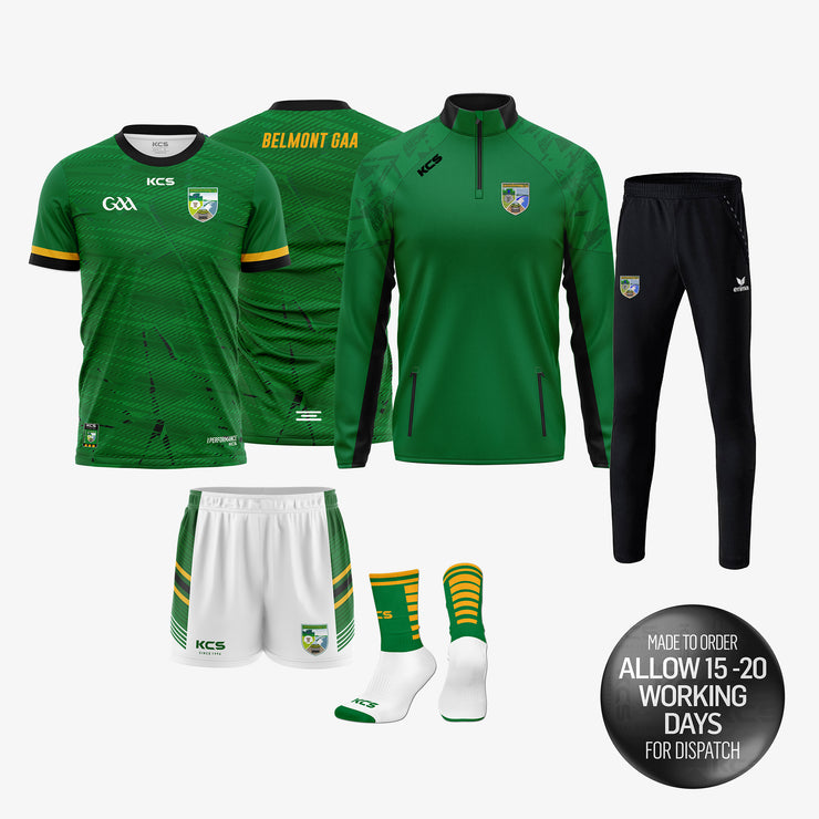 Belmont GAA KCS Viva Half Zip Top / KCS Erima Skinny Pants / Training Jersey / Shorts / Socks Pack - KIDS