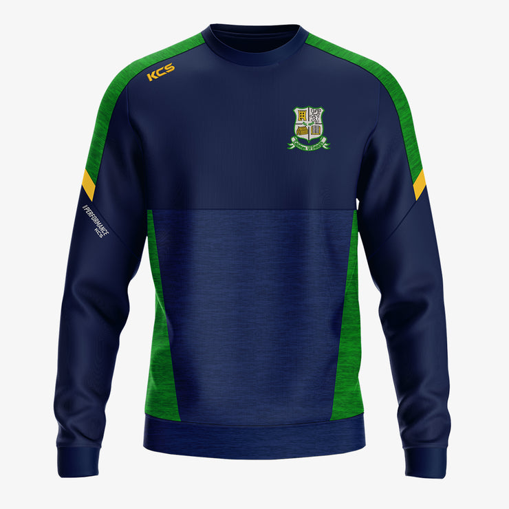 Castledaly GAA KCS Helios Crew Neck Top Navy/Green/Gold