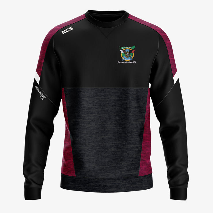 Cromane LGFA KCS Helios Crew Neck Top - Black / Maroon / White