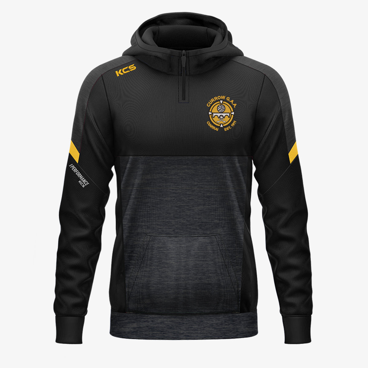 Currow GAA KCS Helios Half Zip Hoodie - Black / Gold