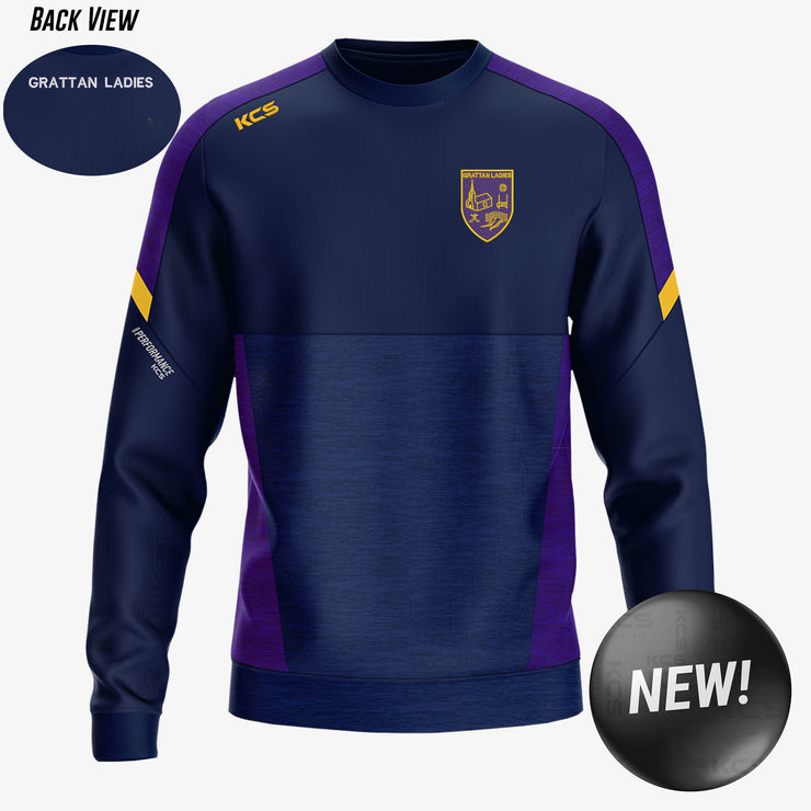 Grattan Ladies Longford KCS Helios Crew Neck Top Navy/Purple/Gold