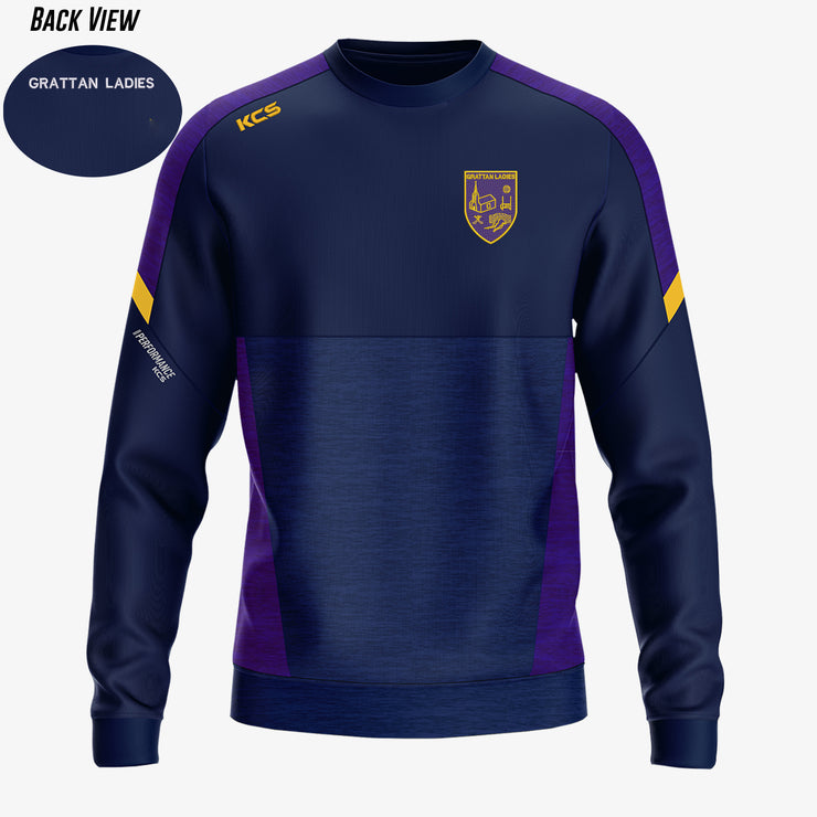 Grattan Ladies Longford KCS Helios Crew Neck Top Navy/Purple/Gold