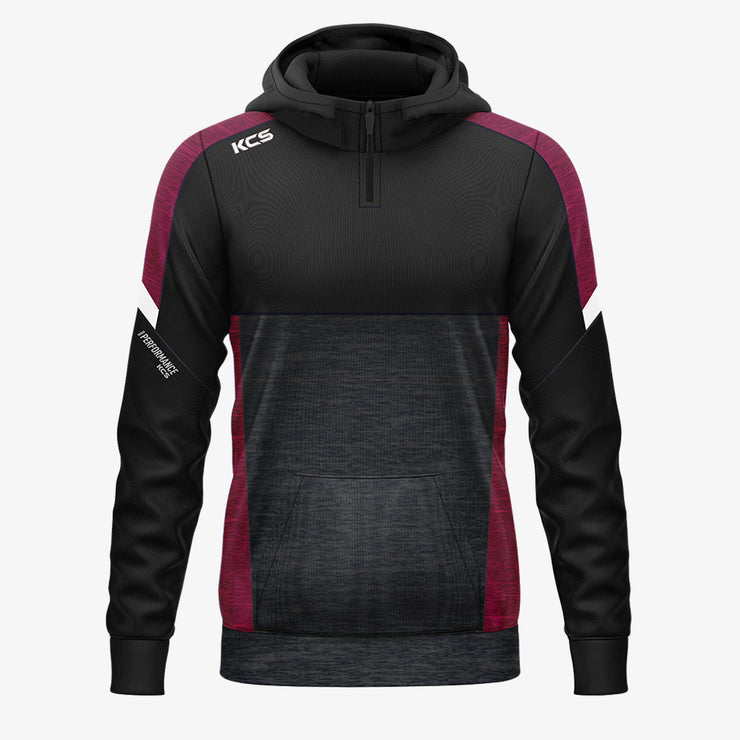 KCS Helios Half Zip Hoodie Black/Maroon/White