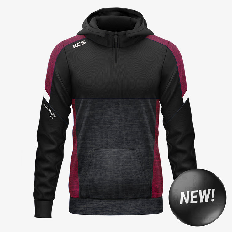 KCS Helios Half Zip Hoodie Black/Maroon/White