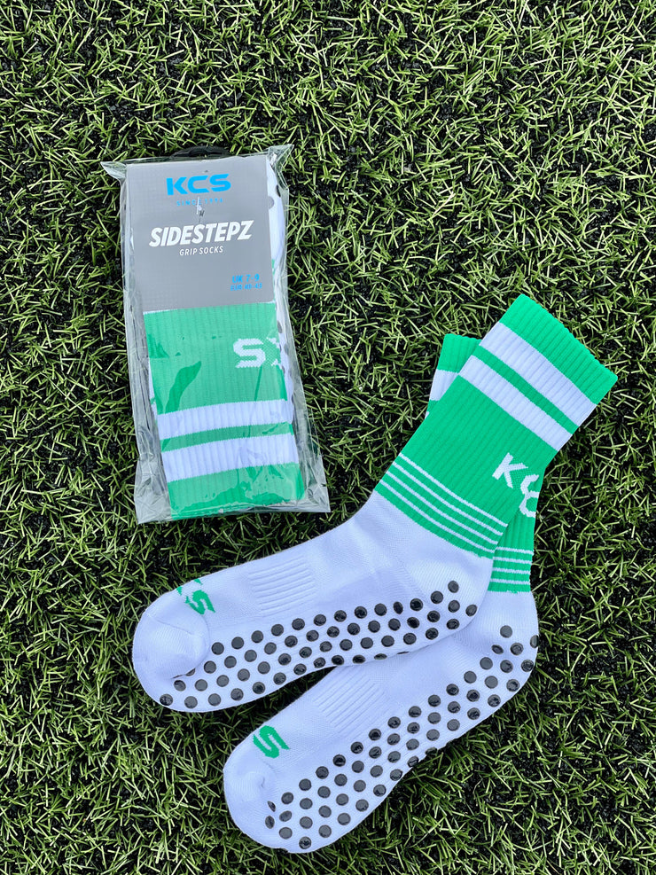 Clonmore Harps KCS SideStepz Grip Socks (WHITE/GREEN/WHITE)