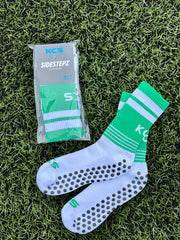 KCS SideStepz Grip Socks (WHITE/GREEN/WHITE)