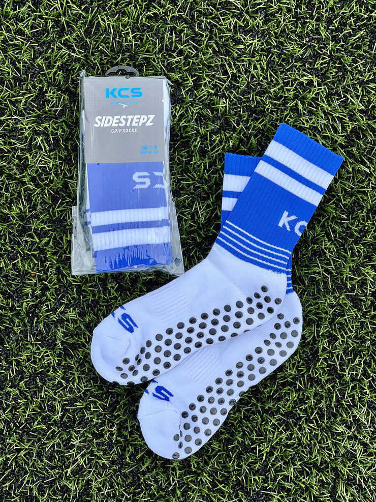 Legan Sarsfields Longford KCS SideStepz Grip Socks (WHITE/ROYAL/WHITE)