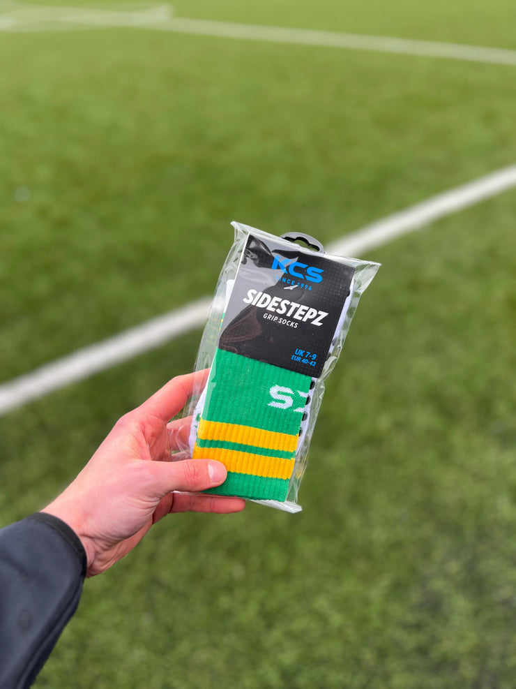 Castledaly GAA KCS SideStepz Grip Socks (WHITE/GREEN/GOLD)
