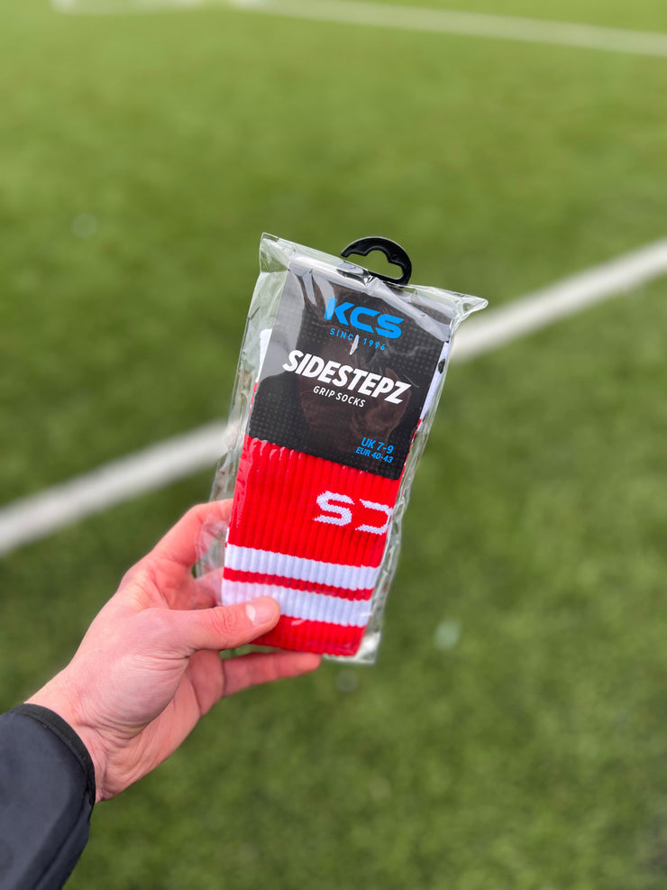 Ballintubber GAA KCS SideStepz Grip Socks (WHITE/RED/BLACK)