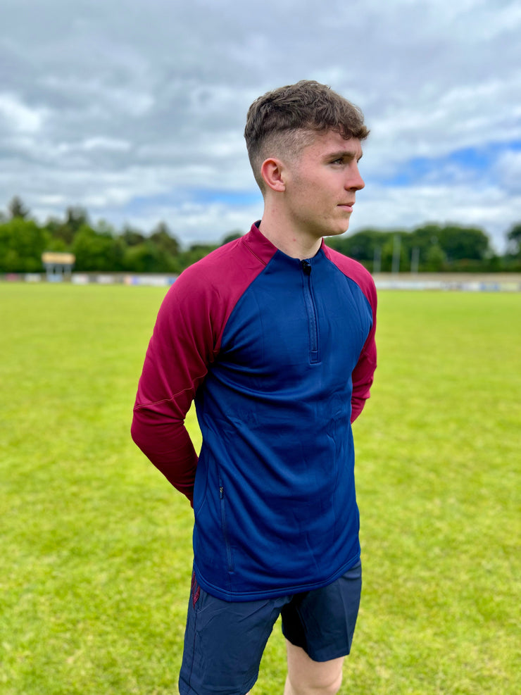 Delvin Camogie Club KCS Soul Quarter Zip Top Navy/Maroon