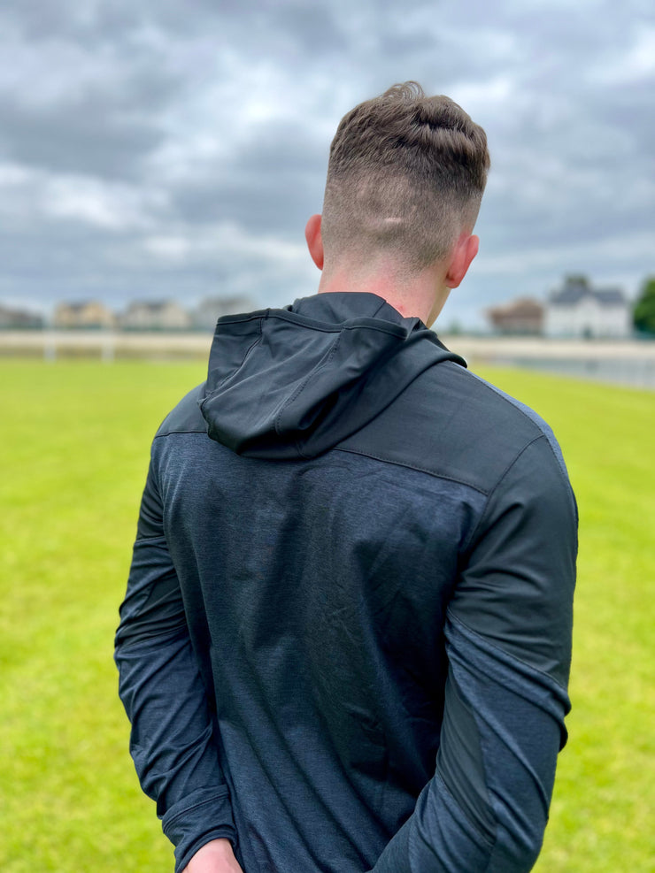 Naomh Colmcille Donegal KCS Astro V2 Hoodie Black-Black Melange-Solid Red