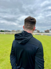 St. Brigids Hurling Club Westmeath KCS Astro V2 Hoodie Black-Black Melange-Solid Amber Gold