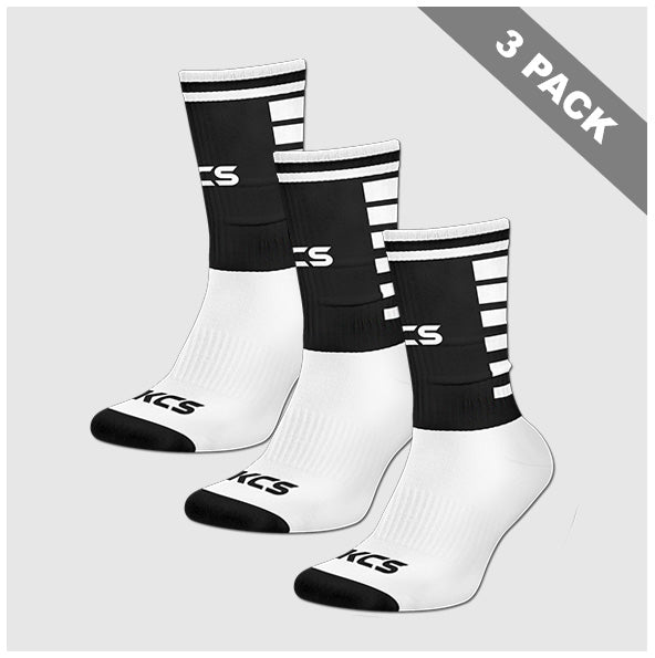 Na Piarsaigh GAA Pack of 3 KCS 3D Ankle Socks - White / Black