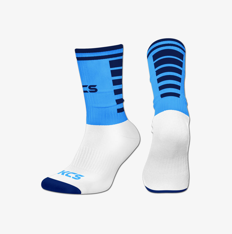 Abbey Community College KCS 3D Ankle Socks - White / Sky / Navy