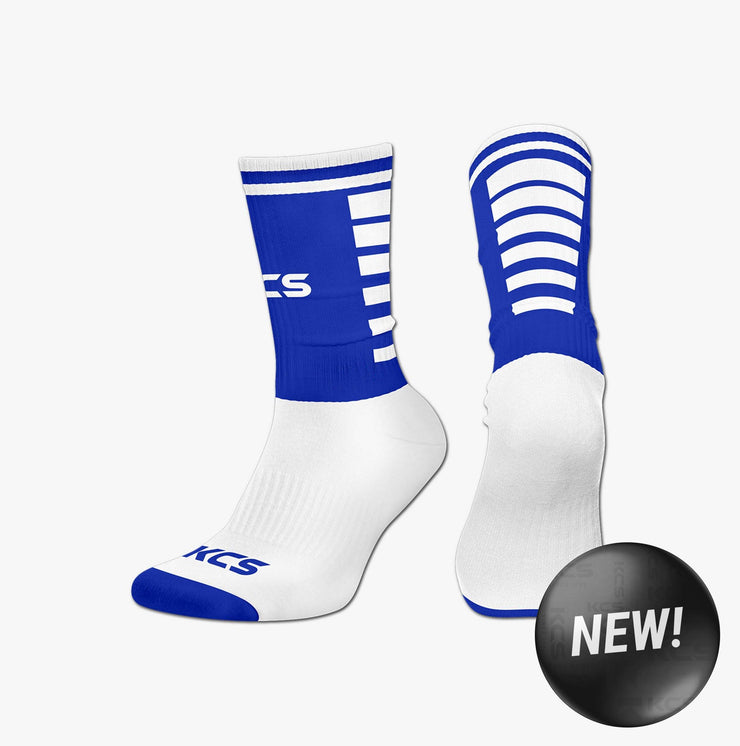 Legan Sarsfields Longford KCS 3D Ankle Socks New 3 PACK (WHITE/ROYAL)