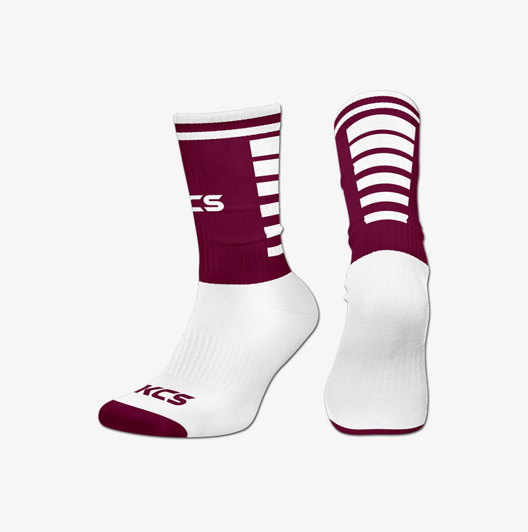 KCS 3D Ankle Socks New 3 PACK (WHITE/MAROON)