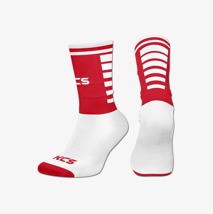 Coralstown Kinnegad GAA KCS 3D Ankle Socks New 3 PACK (WHITE/RED)
