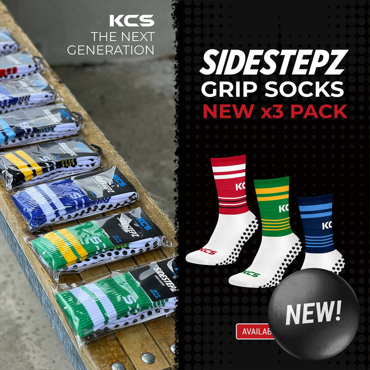 KCS SideStepz Grip Socks New 3 PACK  multi-colour