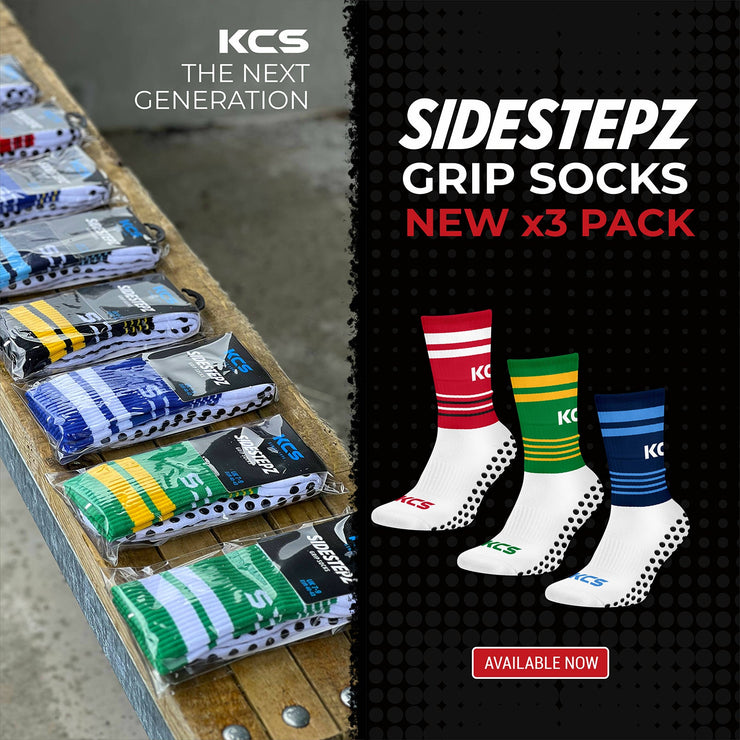 KCS SideStepz Grip Socks New 3 PACK  multi-colour