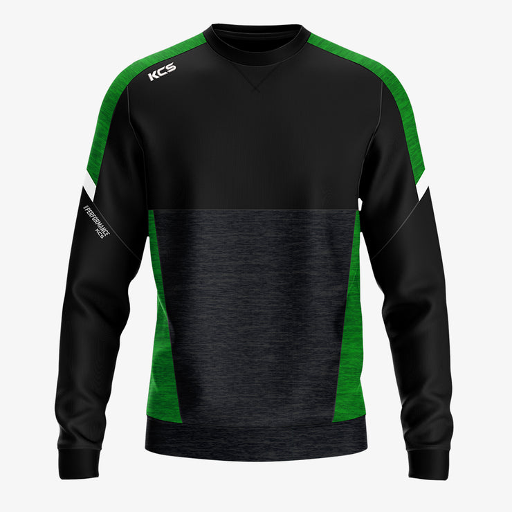 KCS Helios Crew Neck Top Black/Green/White