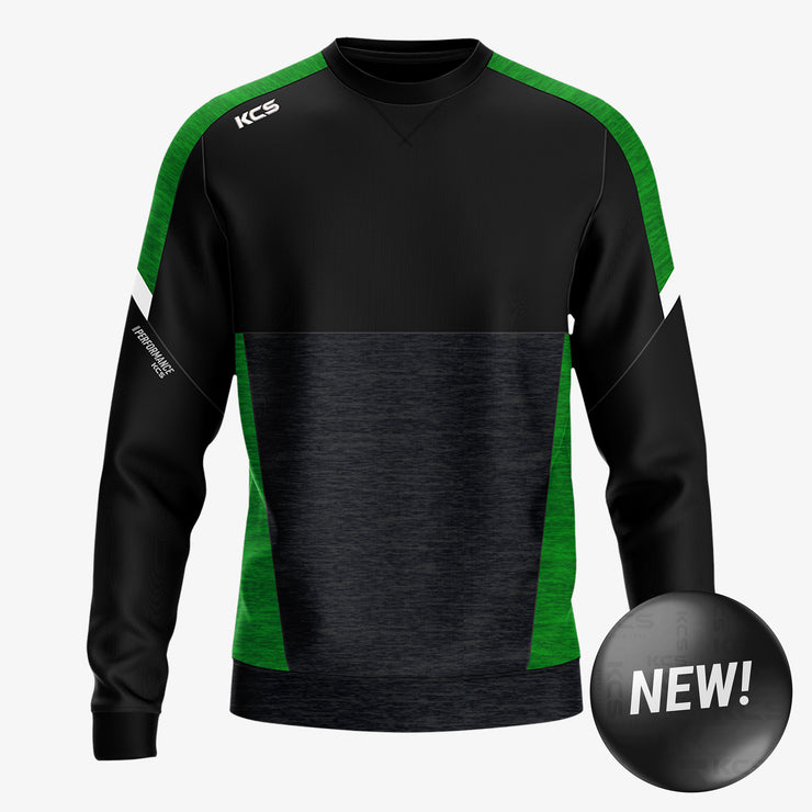 KCS Helios Crew Neck Top Black/Green/White