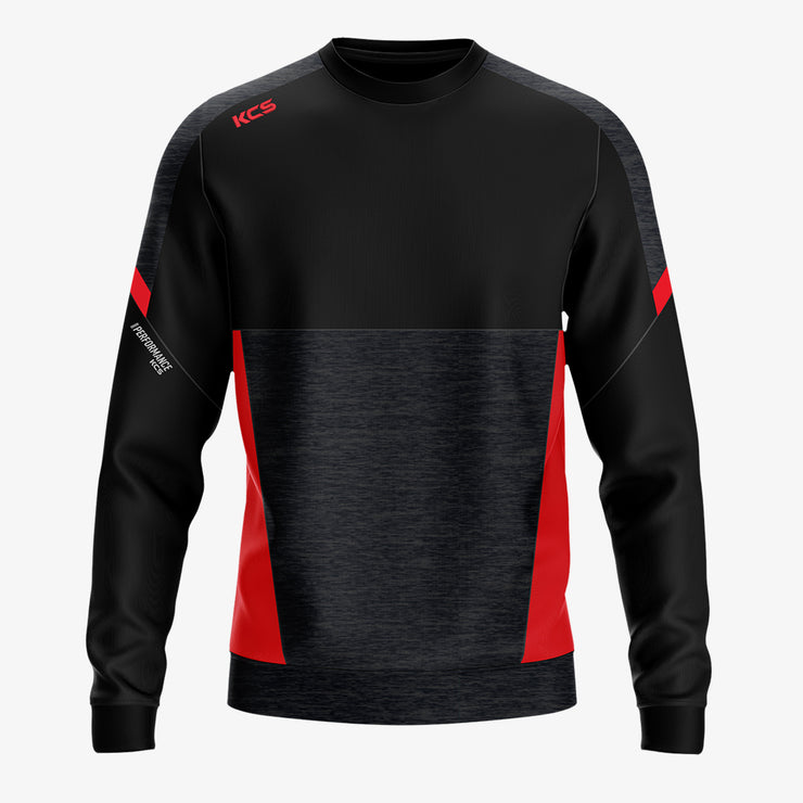 KCS Helios Crew Neck Top Black/Red