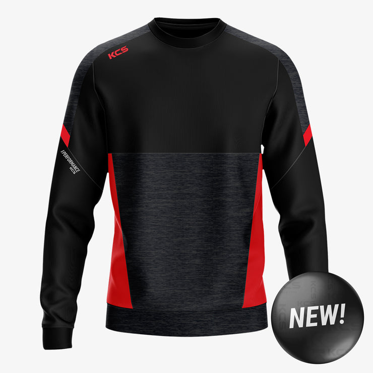 KCS Helios Crew Neck Top Black/Red