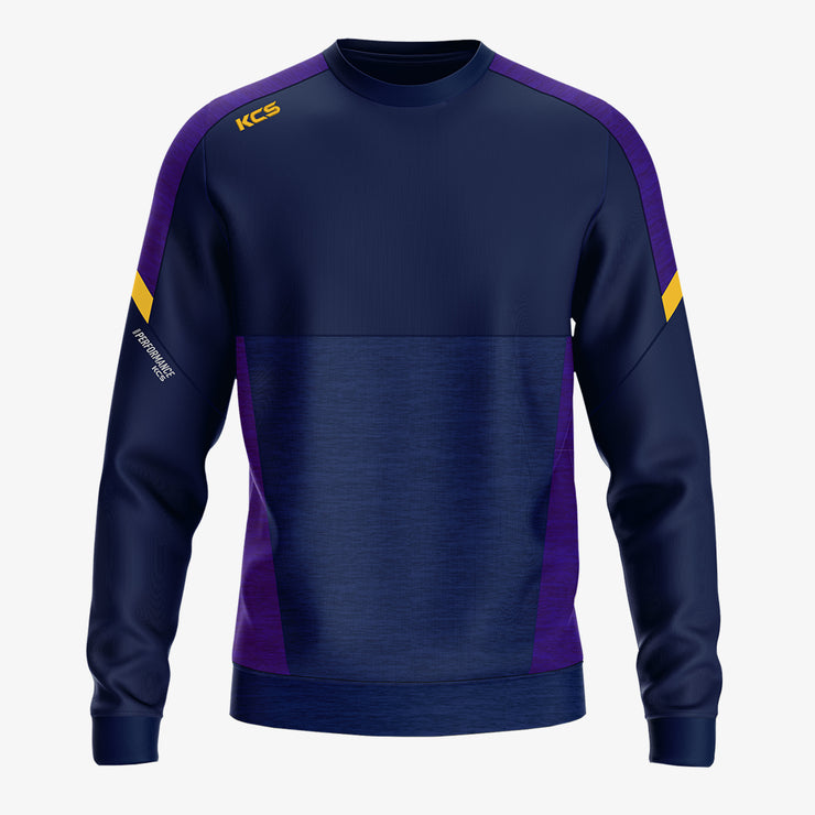 KCS Helios Crew Neck Top Navy/Purple/Gold