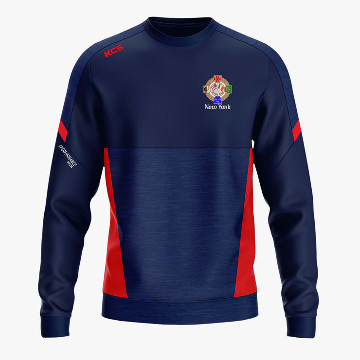 New York GAA KCS Helios Crew Neck Top Navy/Red