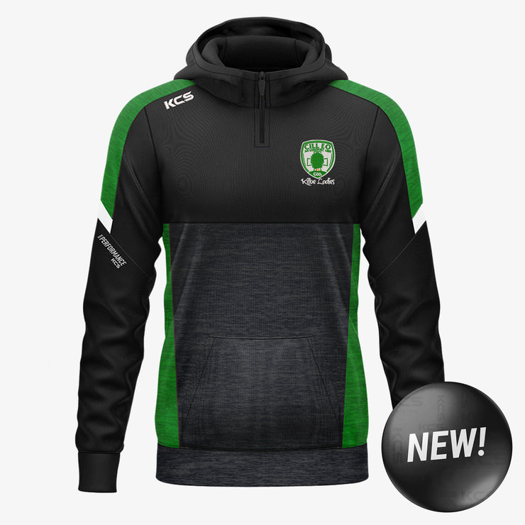 Killoe Ladies Football Club KCS Helios Half Zip Hoodie Black/Green/White