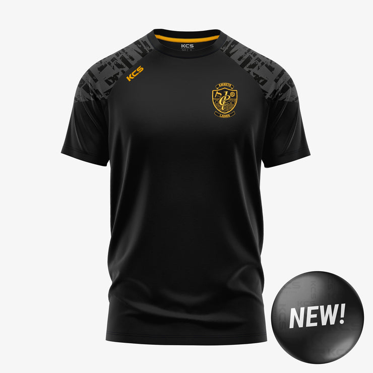 Listowel Emmets LGFA KCS Apollo Tee Black/Graphite/Gold