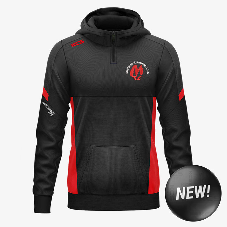 Midland Triathlon Club KCS Helios Half Zip Hoodie Black/Red