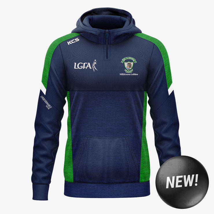 Milltown Ladies Football KCS Helios Half Zip Hoodie Navy/Green/White