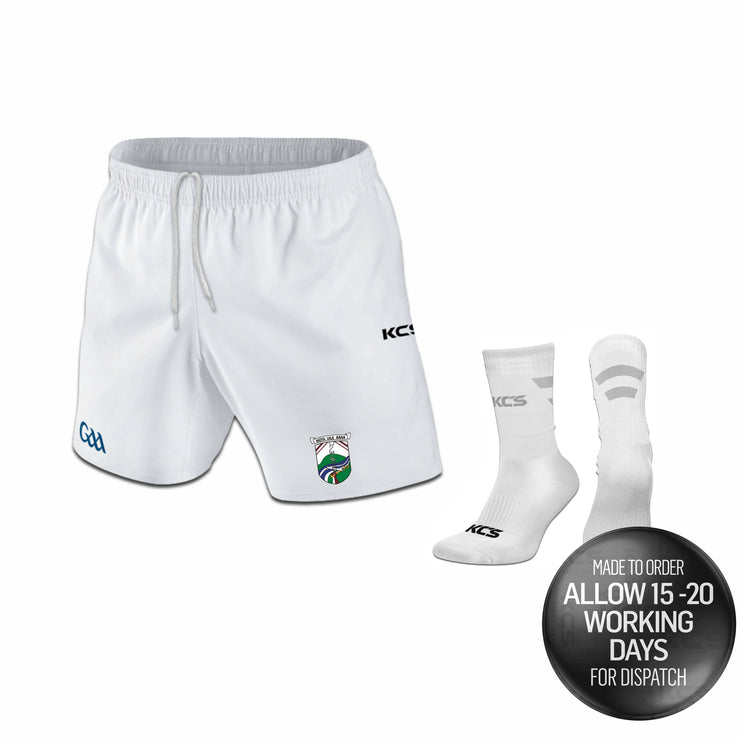 Moate ALL Whites GAA Shorts & Socks