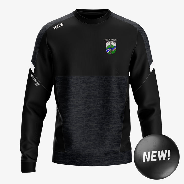 Moate ALL Whites GAA KCS Helios Crew Neck Top Black/Black/White