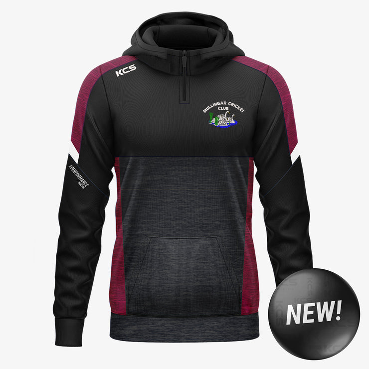 Mullingar Cricket Club KCS Helios Half Zip Hoodie Black/Maroon/White