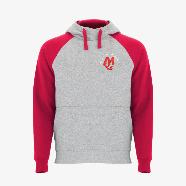 Midland Triathlon Club Detroit Hoodie / Red / Melange Grey