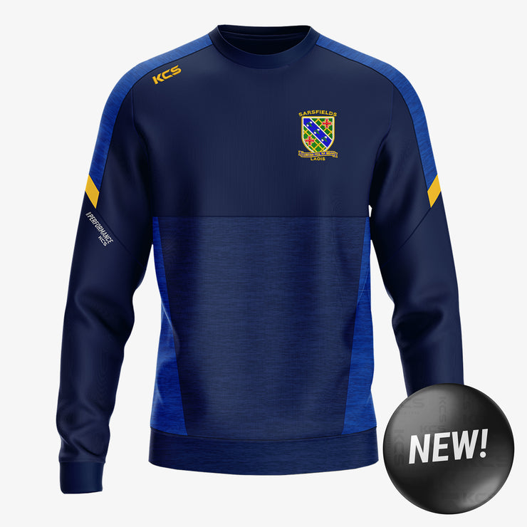 Sarsfields Ladies KCS Helios Crew Neck Top Navy/Royal/Gold
