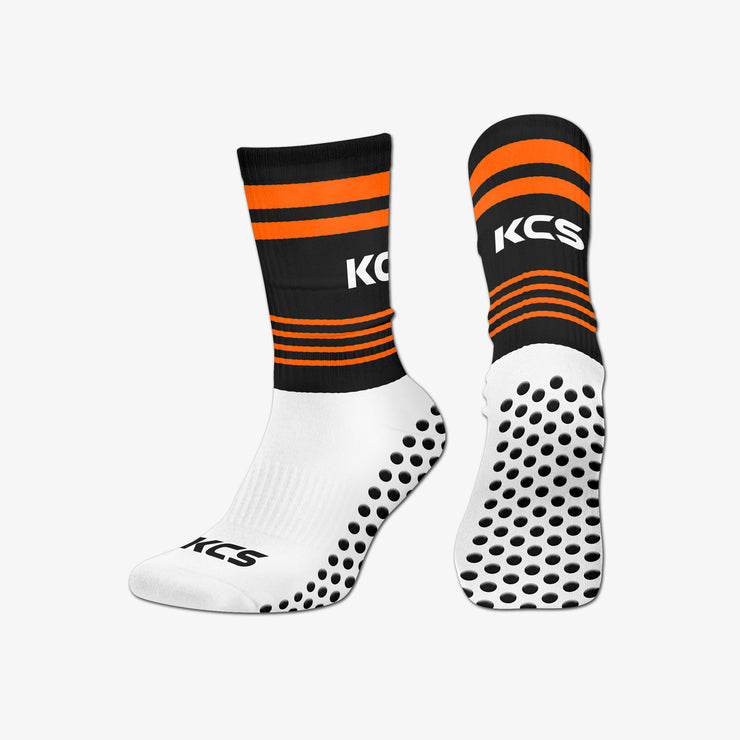 KCS SideStepz Grip Socks New 3 PACK (WHITE/BLACK/ORANGE)