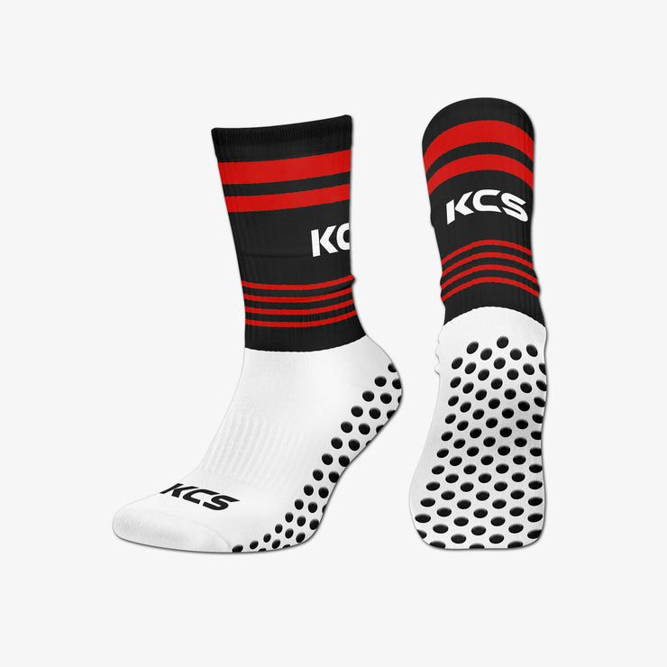 KCS SideStepz Grip Socks - White / Black / Red