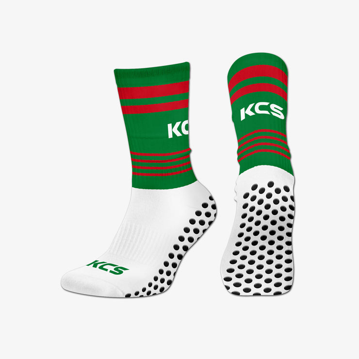 KCS SideStepz Grip Socks - White / Green / Red