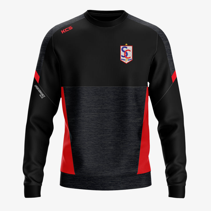 Spink Celtic FC KCS Helios Crew Neck Top Black/Red