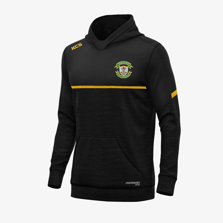 St. Brigids Camogie Club Westmeath KCS Astro V2 Hoodie Black-Black Melange-Solid Amber Gold